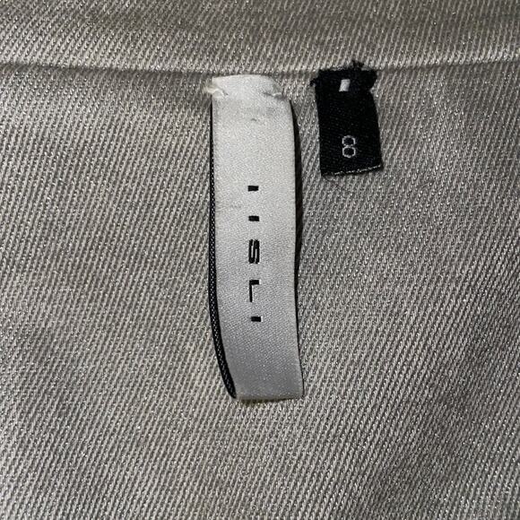 IISLI Women’s Trench Coat Metallic Silver Belted Size 8 - Picture 6 of 8